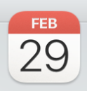 Mac's calendar app showing the 29th of February