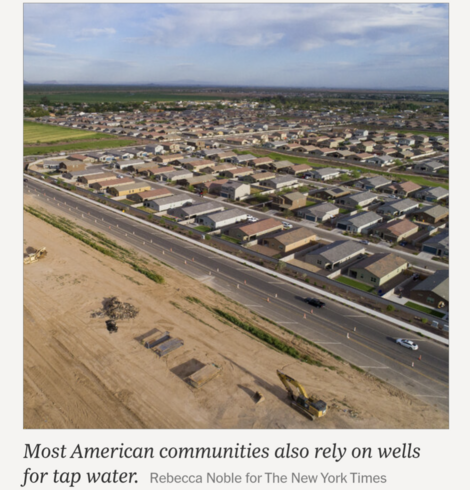 Most American communities also rely on wells for tap water.