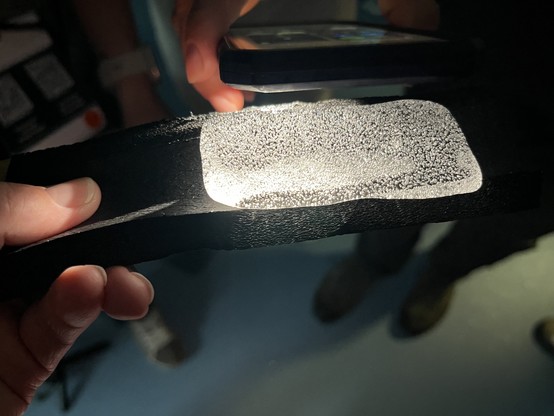 Small piece of ice from the Skytrain Ice Rise, Antarctica. There are 1000’s of tiny air bubbles in the ice.