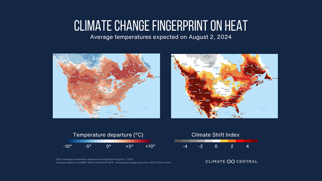 Nearly half of the U.S. will experience heat influenced by climate change on August 2nd